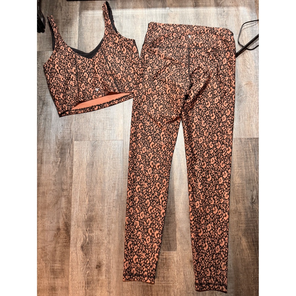 Old Navy Powersoft‎ Leopard Print Activewear Set Leggings & Sports Bra Medium - Picture 4 of 4